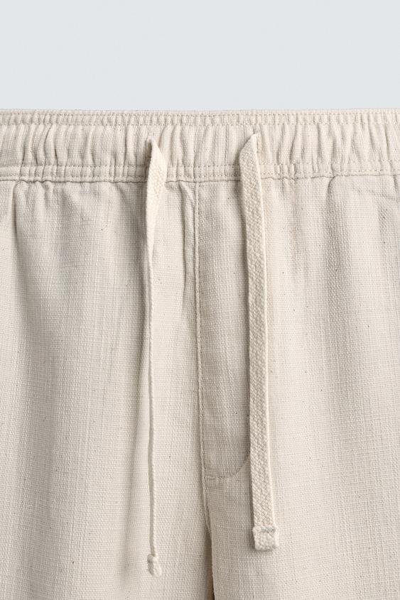 ZARA RELAXED FIT TROUSERS WITH A TEXTURED TEXTURE | LIGHT BEIGE