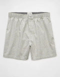 AMERICAN EAGLE MEN'S PLAID STRETCH BOXER SHORT | WHITE