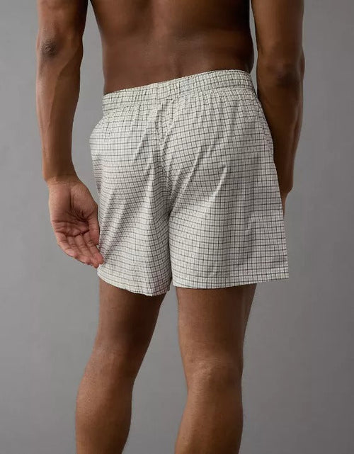AMERICAN EAGLE MEN'S PLAID STRETCH BOXER SHORT | WHITE