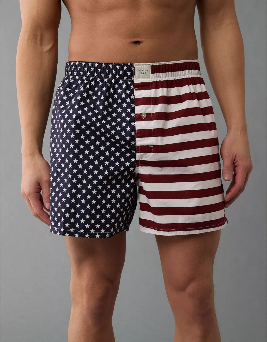 AMERICAN EAGLE MEN'S USA STARS & STRIPES STRETCH BOXER SHORT | NAVY