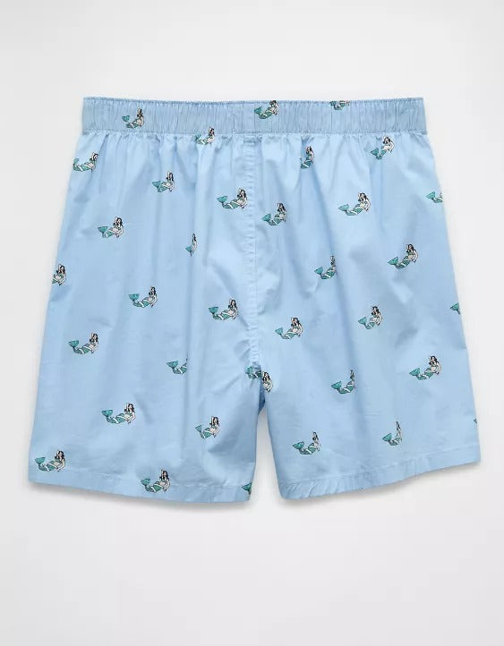 AMERICAN EAGLE MEN'S TINY MERMAIDS STRETCH BOXER SHORT | SKY BLUE