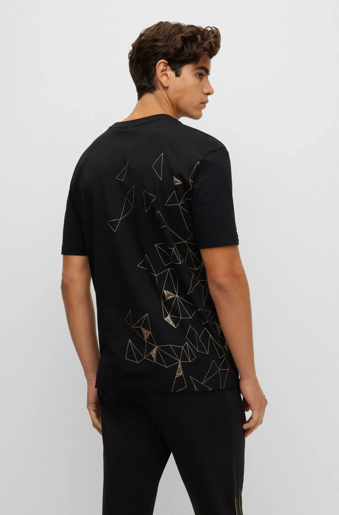HUGO BOSS REGULAR FIT T-SHIRT IN COTTON - TEEGO | BLACK