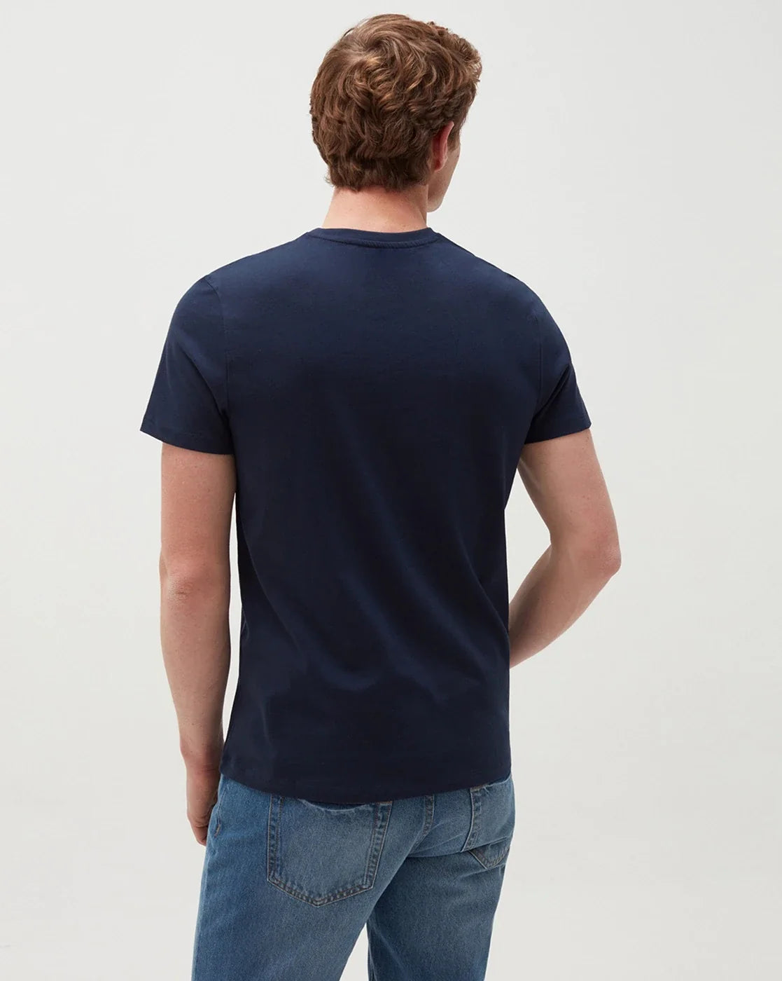 OVS ORGANIC COTTON T SHIRT V NECK  | DARK NAVY