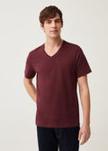 OVS JERSEY CLUB T-SHIRT V NECK | MAROON