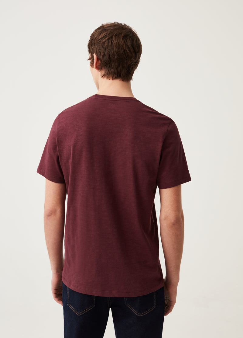 OVS JERSEY CLUB T-SHIRT V NECK | MAROON