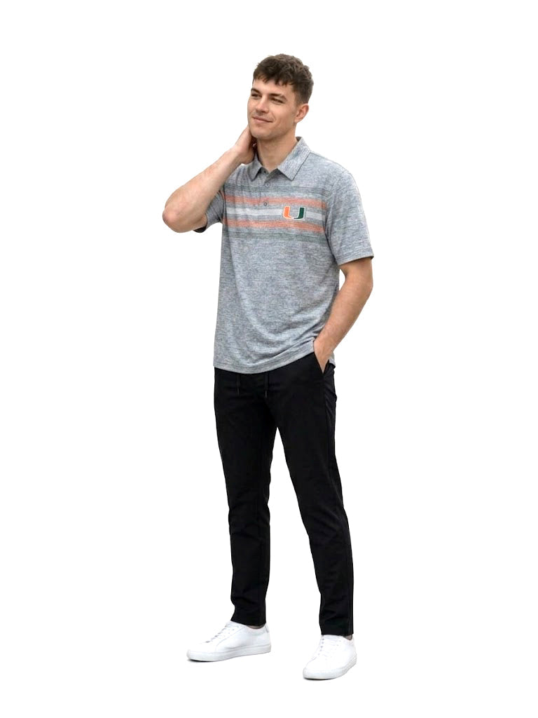 CAPTIVATING STRIPED POLO WITH U LOGO | GREY