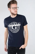 GUESS ECO SEMYON LOGO-SLIM FIT TEE SHIRT| D BLUE