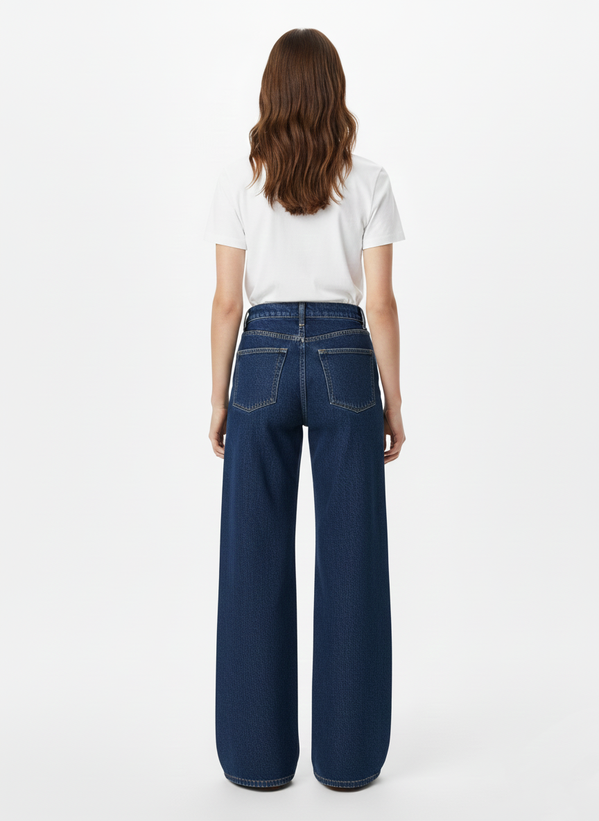 MANGO WOMEN’S HIGH-WAIST BAGGY BALLOON FIT DENIM JEANS - CLASSIC BLUE