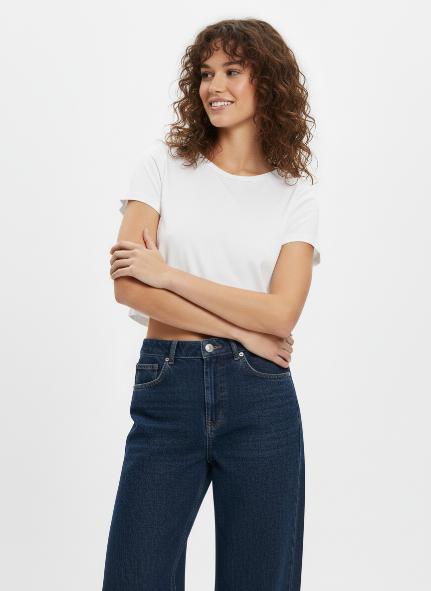 VERO MODA TALL TESSA HIGH WAIST LEG WIDE LIG JEANS FOR WOMEN – PREMIUM DENIM | BLUE