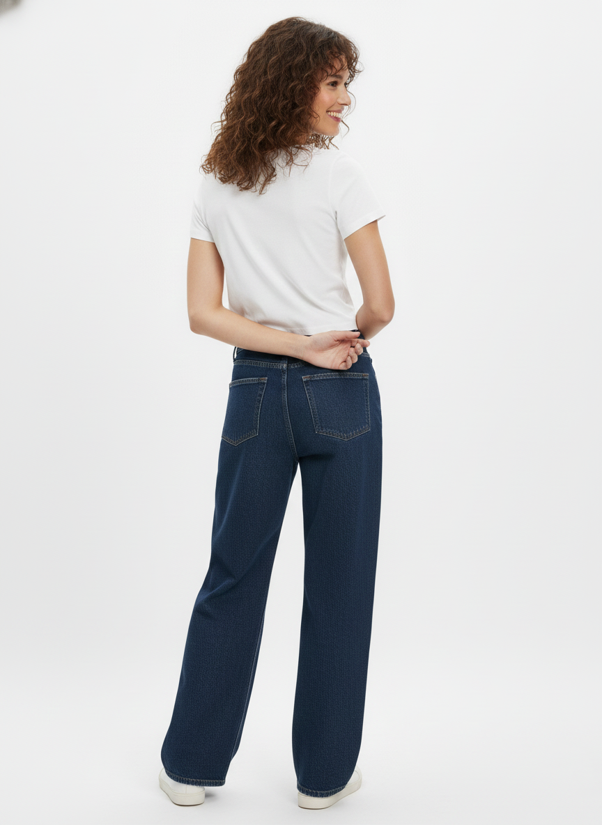 VERO MODA TALL TESSA HIGH WAIST LEG WIDE LIG JEANS FOR WOMEN – PREMIUM DENIM | BLUE