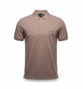 HUGO BOSS POLO SHIRT WITH EMBROIDERED LOGO | TAUPE BROWN