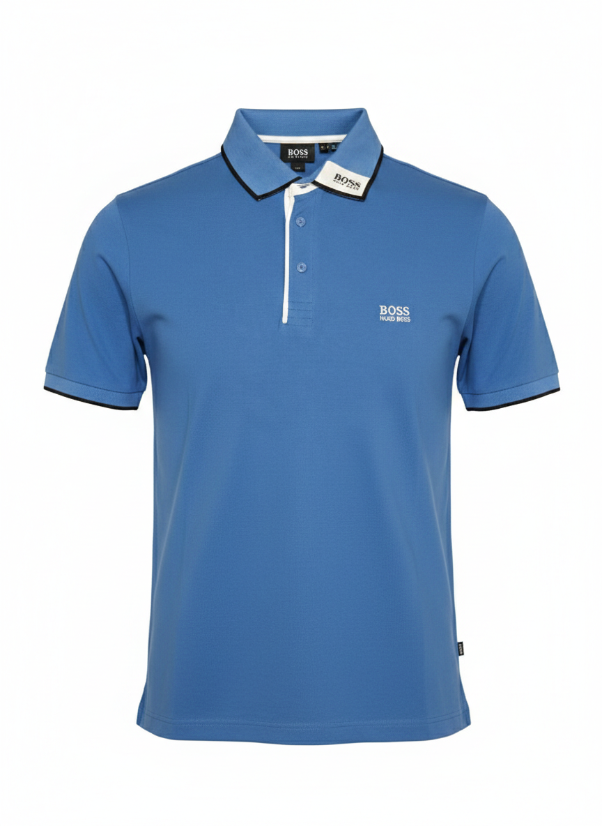 HUGO BOSS PREMIUM POLO SHIRT FOR MEN | BLUE
