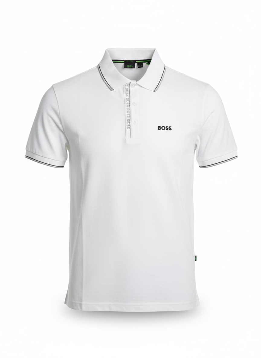 HUGO BOSS PAULE 4 PIQUE POLO SHIRT | WHITE