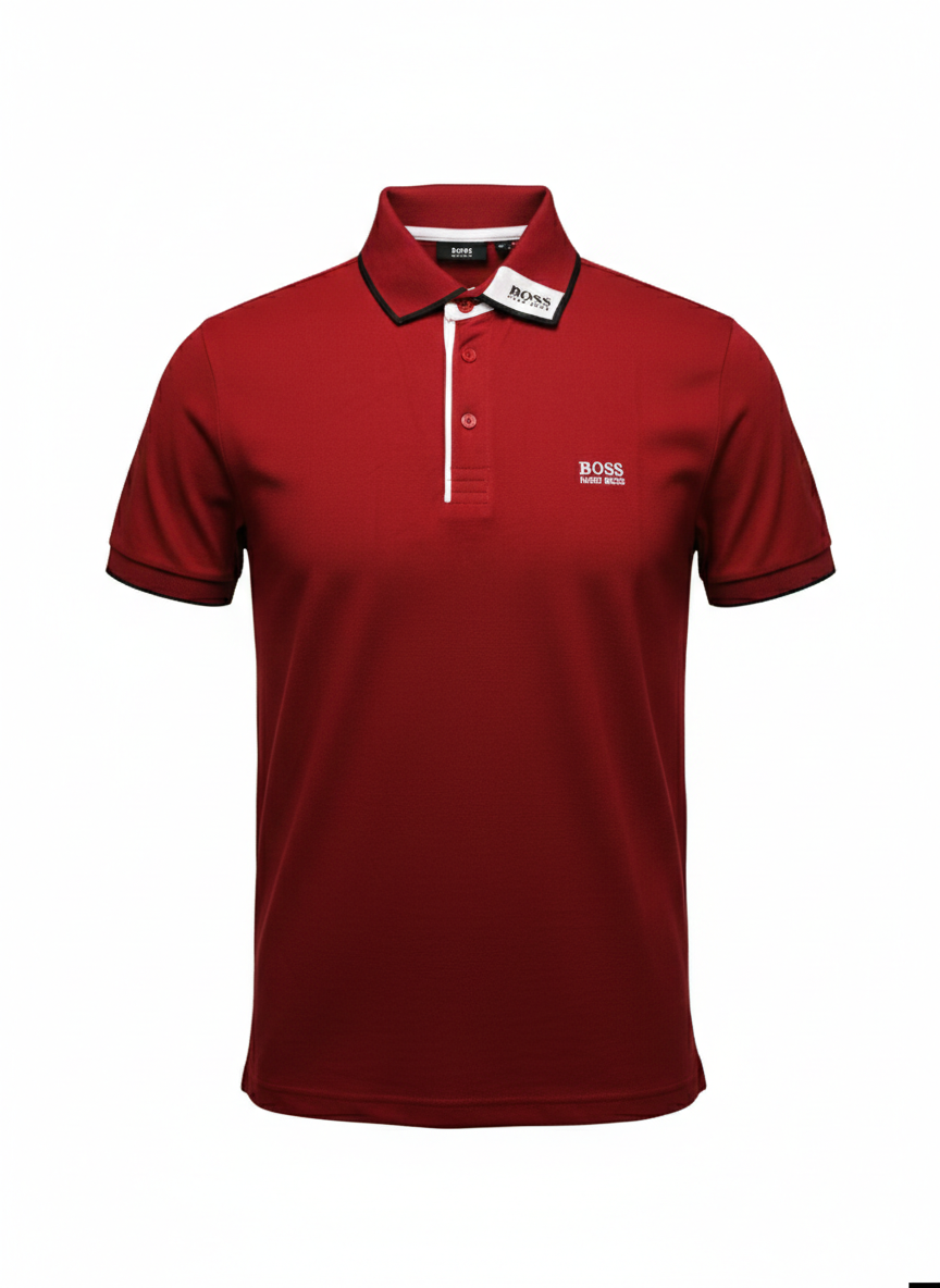 HUGO BOSS MEN’S PREMIUM POLO SHIRT  | RED