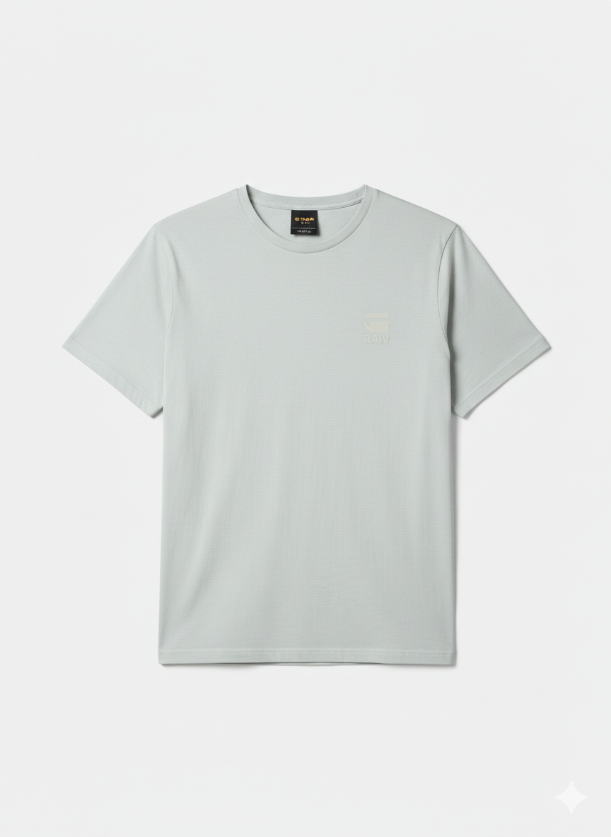 G-STAR RAW MEN'S PREMIUM COTTON  CREW NECK T-SHIRT | LIGHT GREY