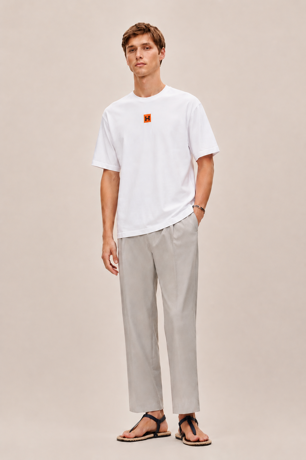 HERMES PARIS T-SHIRT LUXURY MERCERIZED COTTON | WHITE