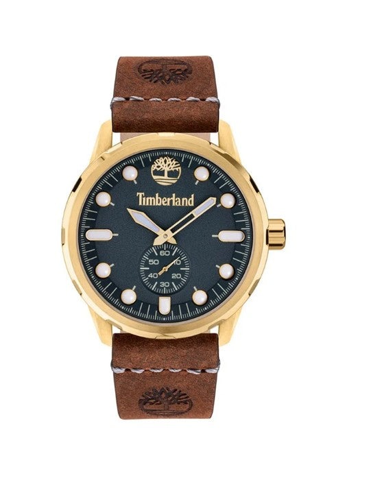 Timberland Adirondack Men’s Watch – Brown Leather Strap, 46mm Quartz Watch