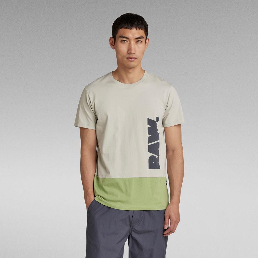 G-STAR RAW MEN’S COLOR BLOCK LOGO T-SHIRT | LIGHT GREEN