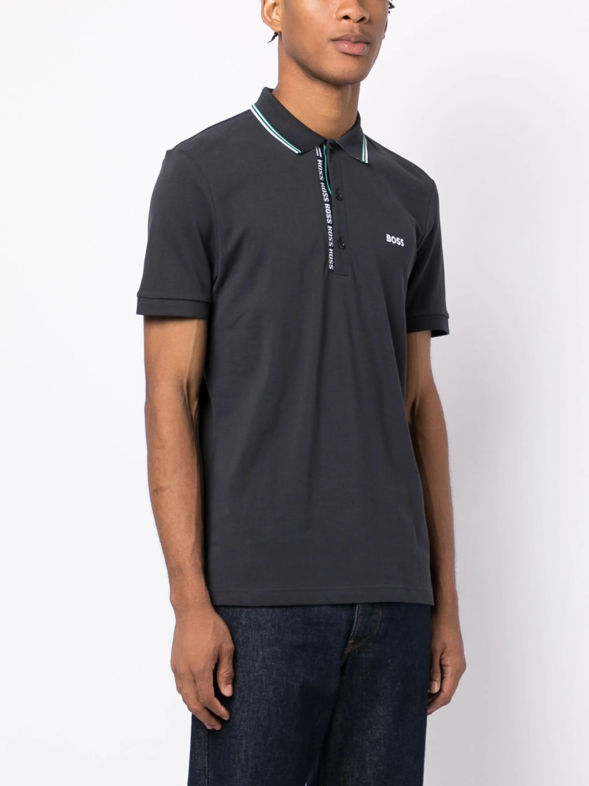 HUGO BOSS PAULE 4 PIQUE POLO SHIRT | BLACK