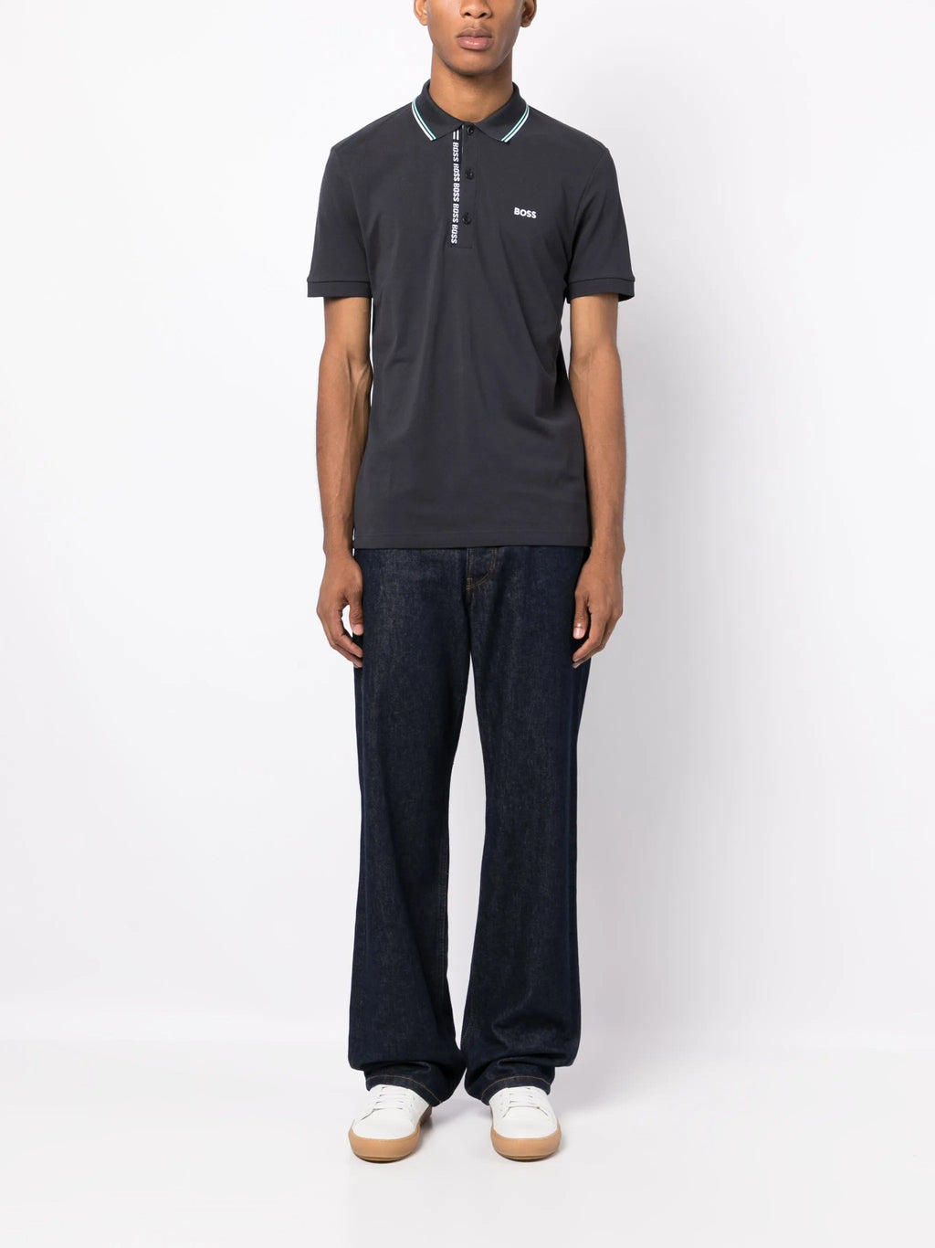 HUGO BOSS PAULE 4 PIQUE POLO SHIRT | BLACK