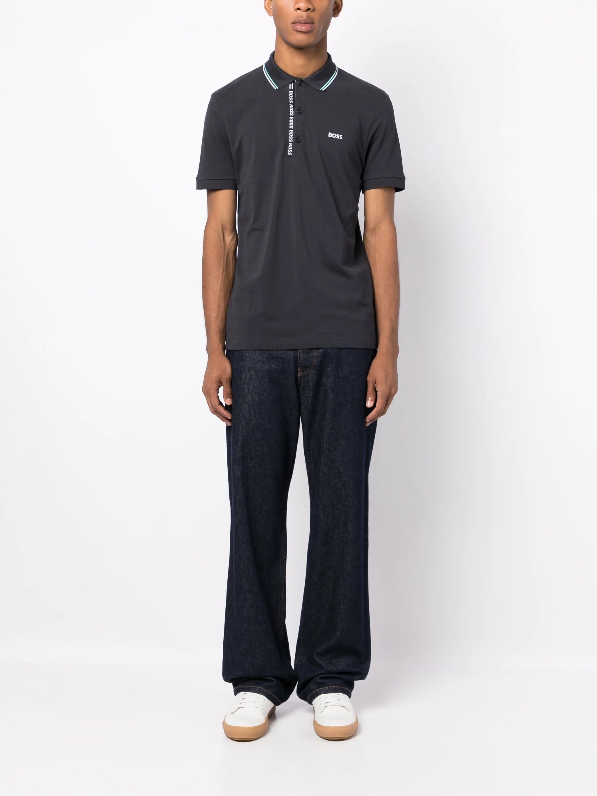 HUGO BOSS PAULE 4 PIQUE POLO SHIRT | BLACK