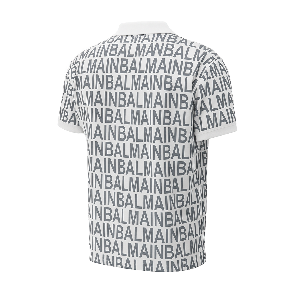 BALMAIN PARIS PREMIUM MEN'S PRINTED POLO SHIRT | WHITE