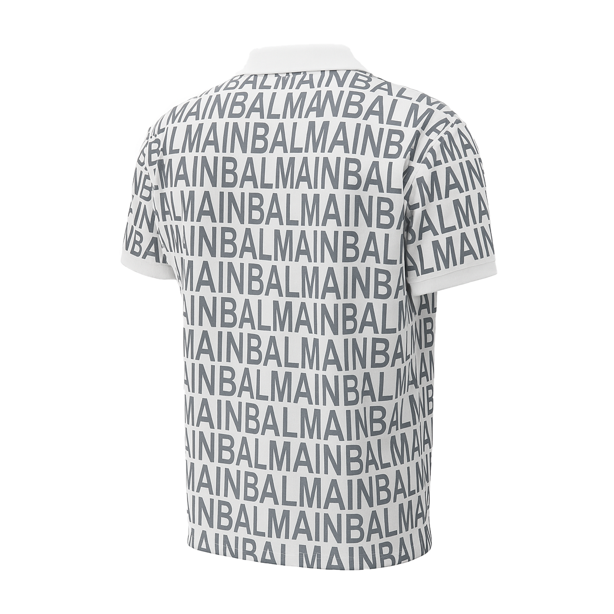 BALMAIN PARIS PREMIUM MEN'S PRINTED POLO SHIRT | WHITE