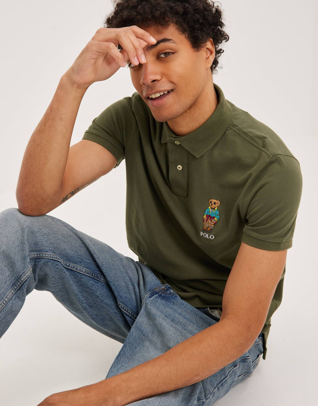RALPH LAUREN - CUSTOM FIT POLO BEAR POLO SHIRT | GREEN