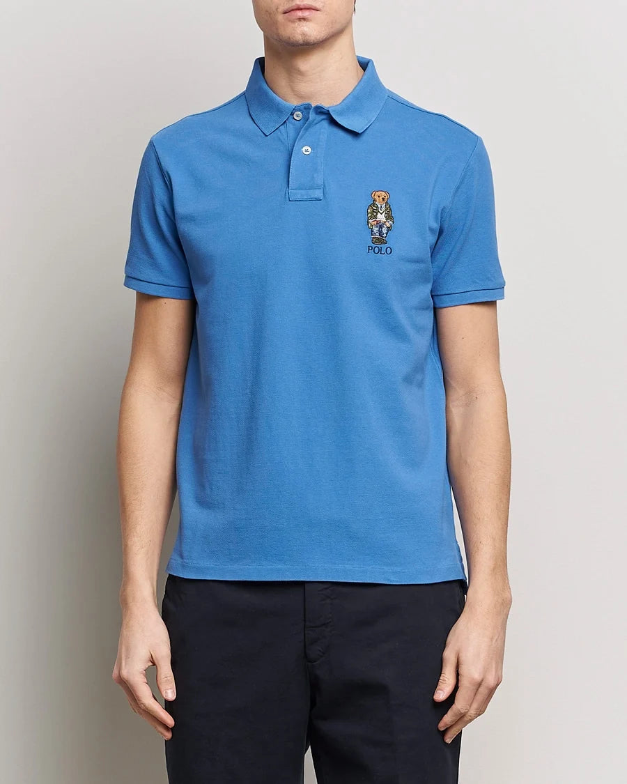 RALPH LAUREN - SLIM FIT HERITAGE BEAR POLO SHIRT | BLUE