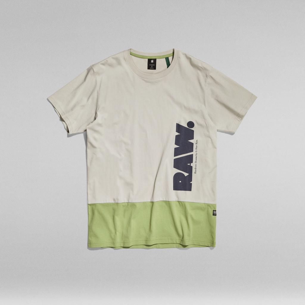 G-STAR RAW MEN’S COLOR BLOCK LOGO T-SHIRT | LIGHT GREEN
