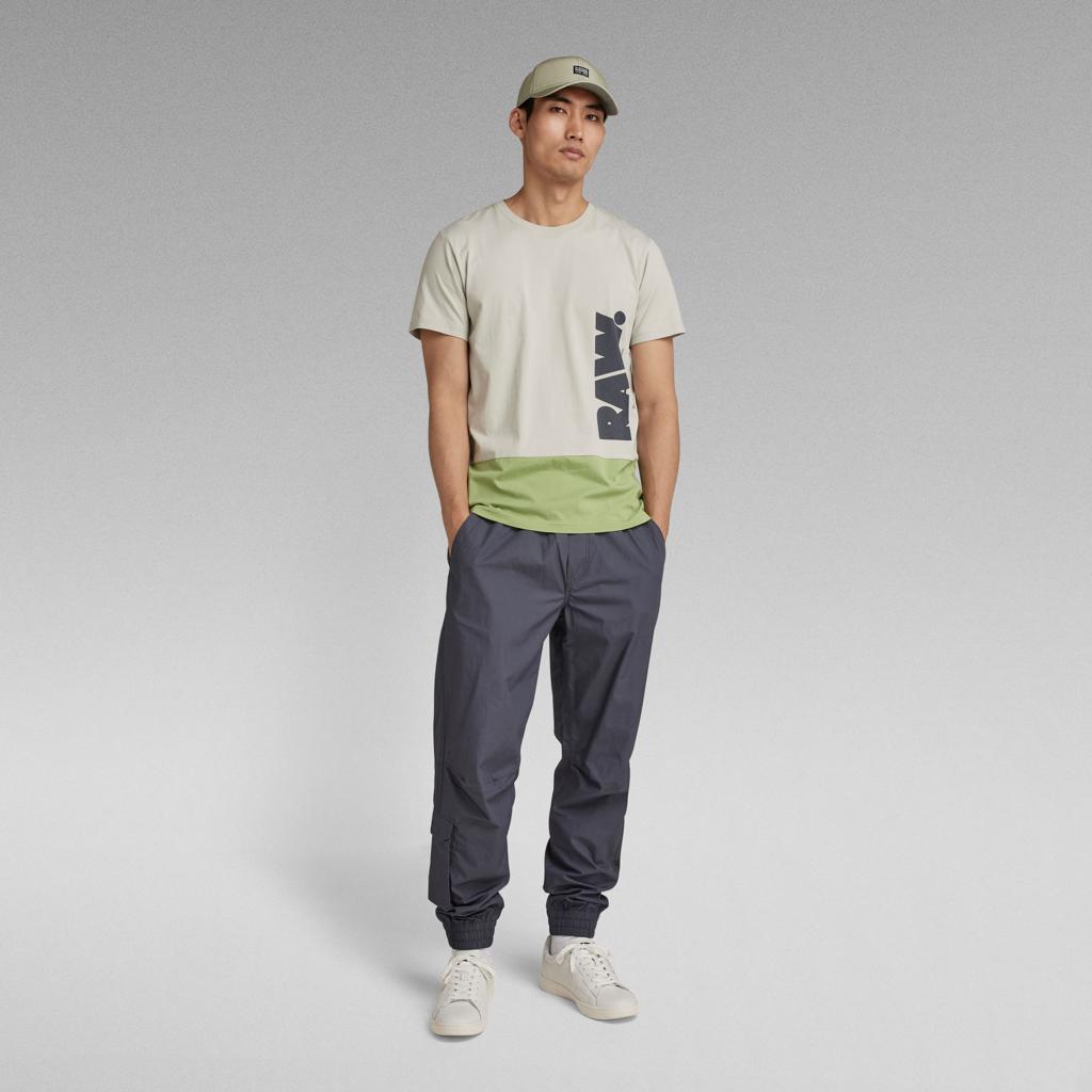 G-STAR RAW MEN’S COLOR BLOCK LOGO T-SHIRT | LIGHT GREEN
