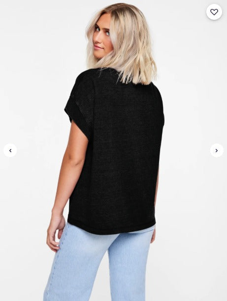 SMOG WOMEN'S PREMIUM COTTON T-SHIRT REGULAR FIT|  BLACK