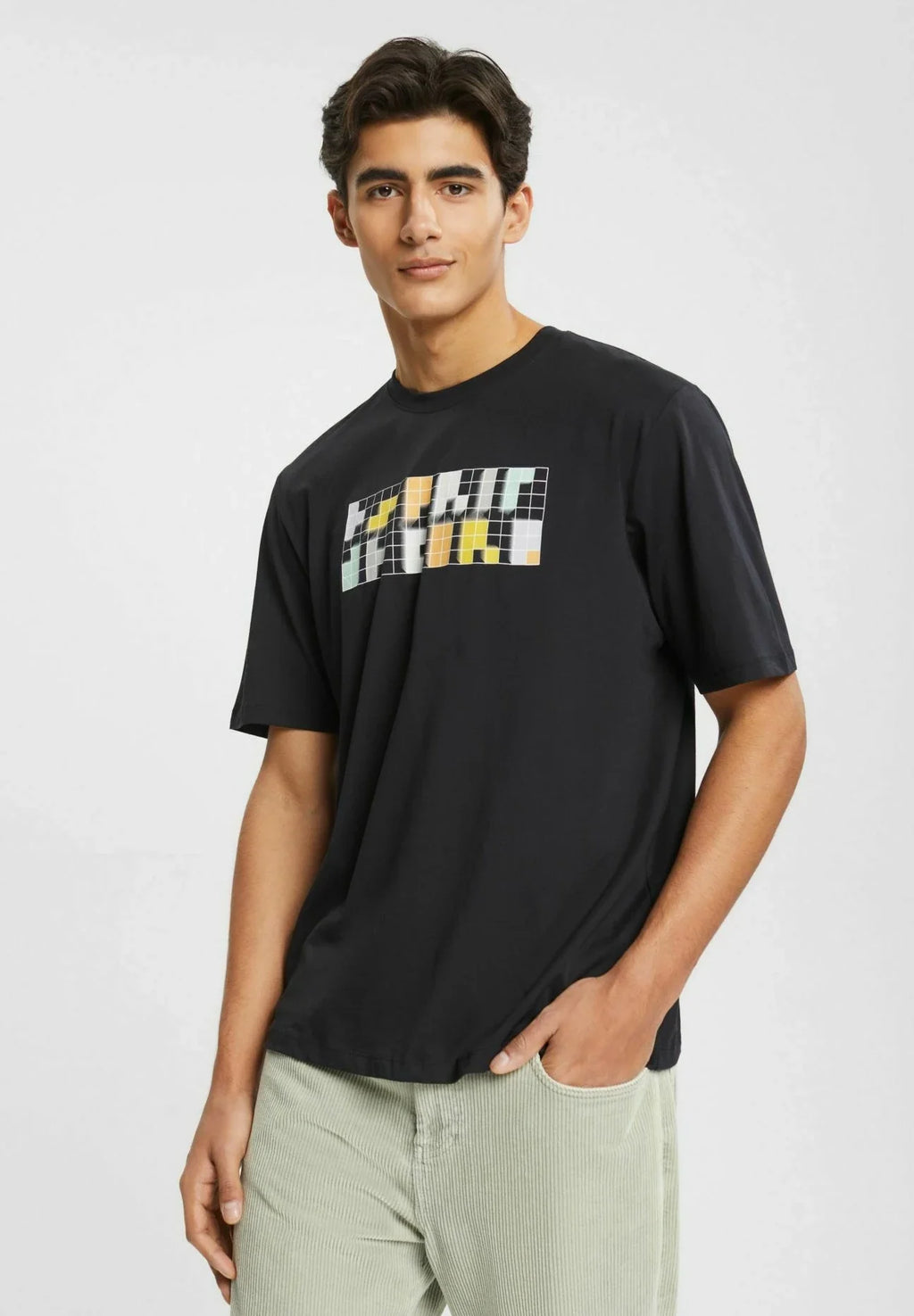 ESPRIT RELAXED FIT PRINT T-SHIRT | BLACK
