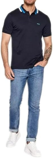 HUGO BOSS COTTON PHILLIPSON 101 POLO SHIRT SLIM FIT | NAVY