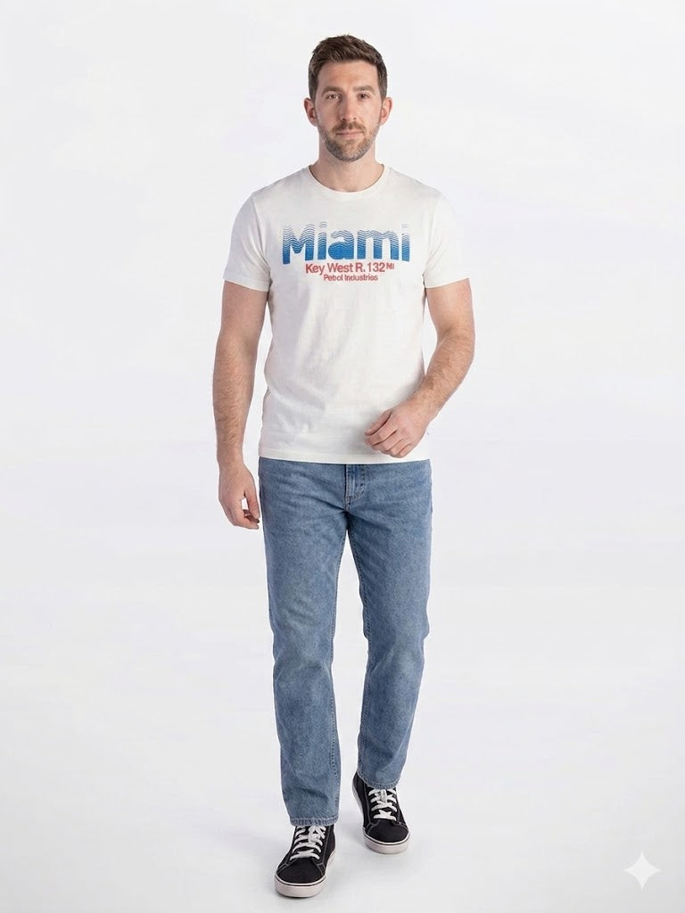 PETROL INDUSTRIES CO. MIAMI PRINTED T-SHIRT | WHITE