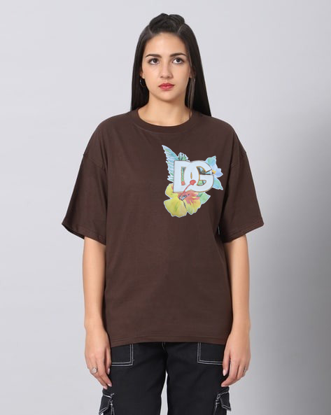 DOLCE & GABBANA WOMEN'S FLOWER PRINT COTTON SHIRT | BROWN