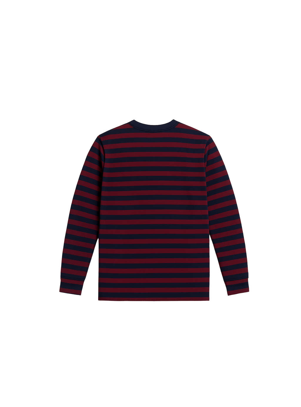 ANERKJENDT MENS STRIPED LONG SLEEVE T-SHIRT  – NAVY & MAROON