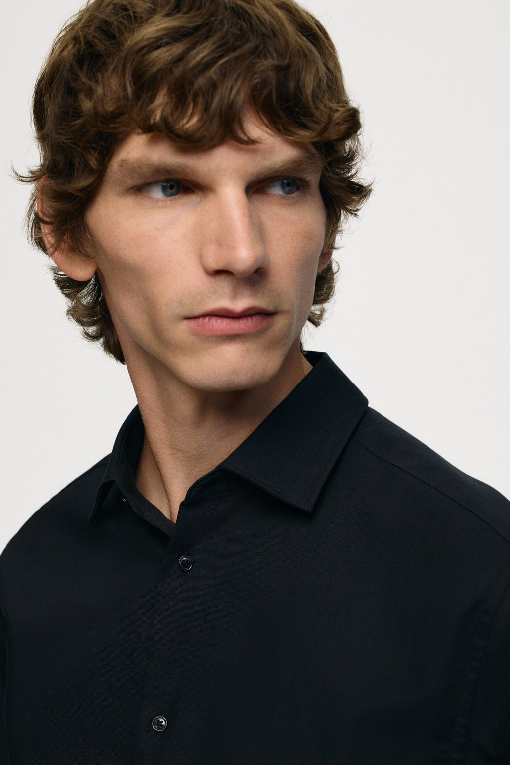 H&M SLIM FIT COTTON SHIRT | BLACK