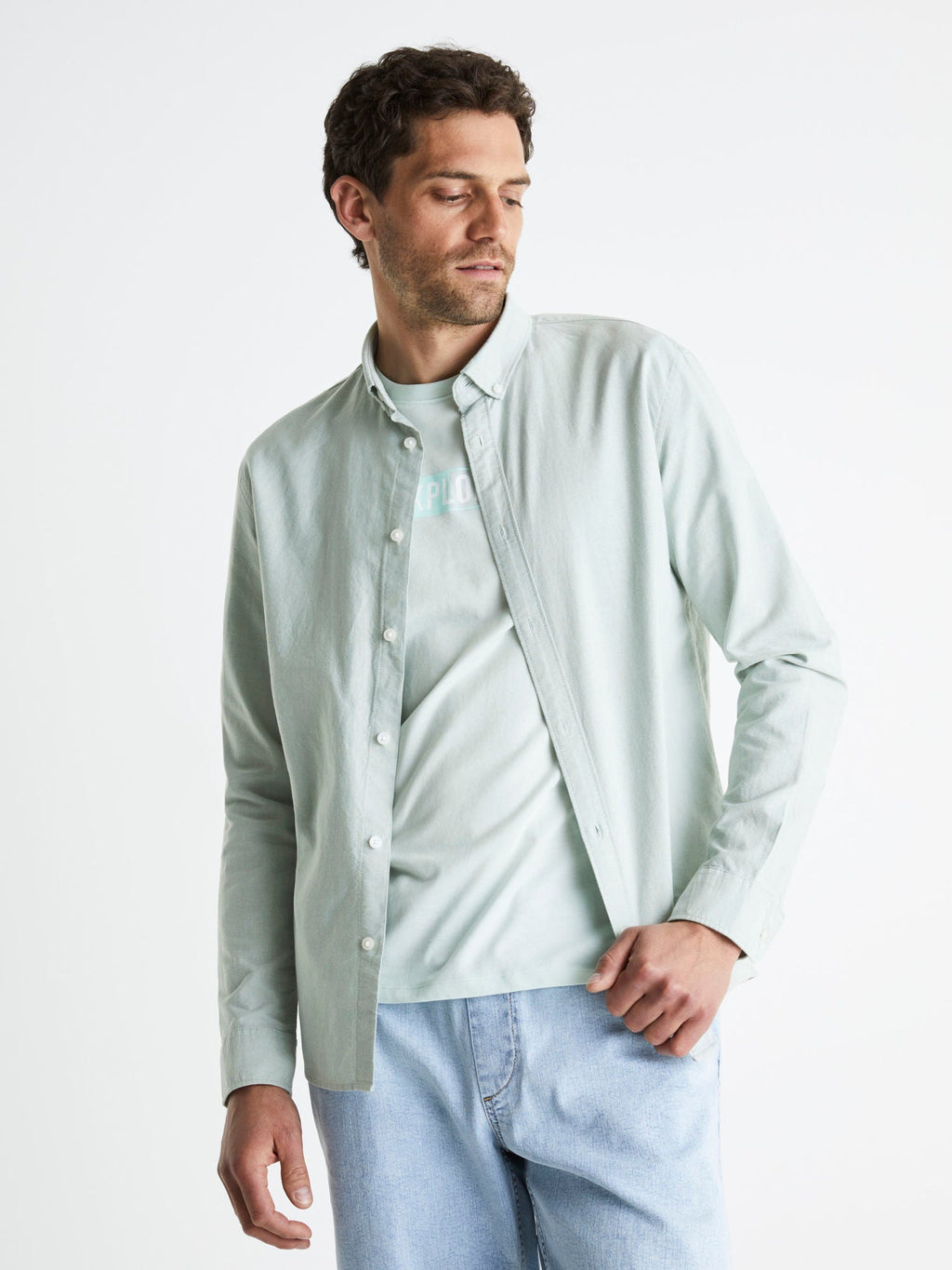 CELIO-REGULAR FIT-BACOFORD COTTON SHIRT | GREEN