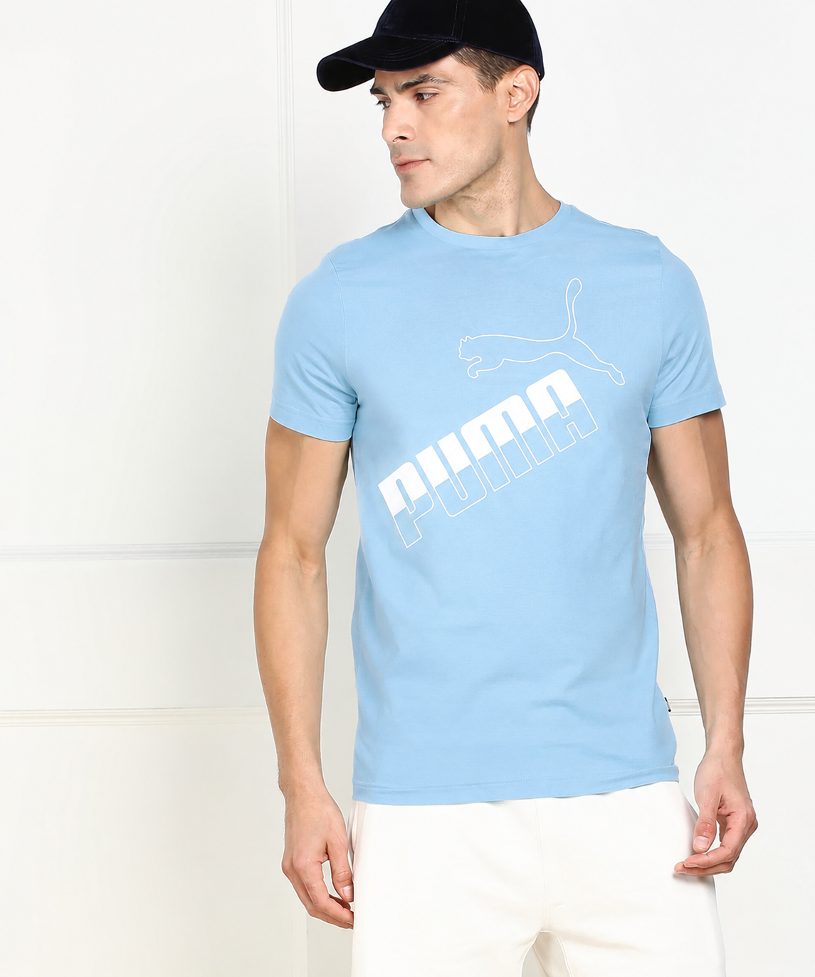 PUMA LOGO MEN REGULAR FIT T-SHIRT | SKY BLUE