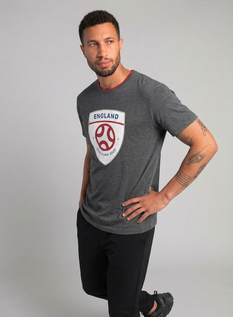 UEFA EURO 2020 FAN ENGLAND PRINT T-SHIRT | DRAK GREY