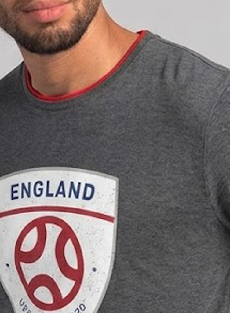 UEFA EURO 2020 FAN ENGLAND PRINT T-SHIRT | DRAK GREY