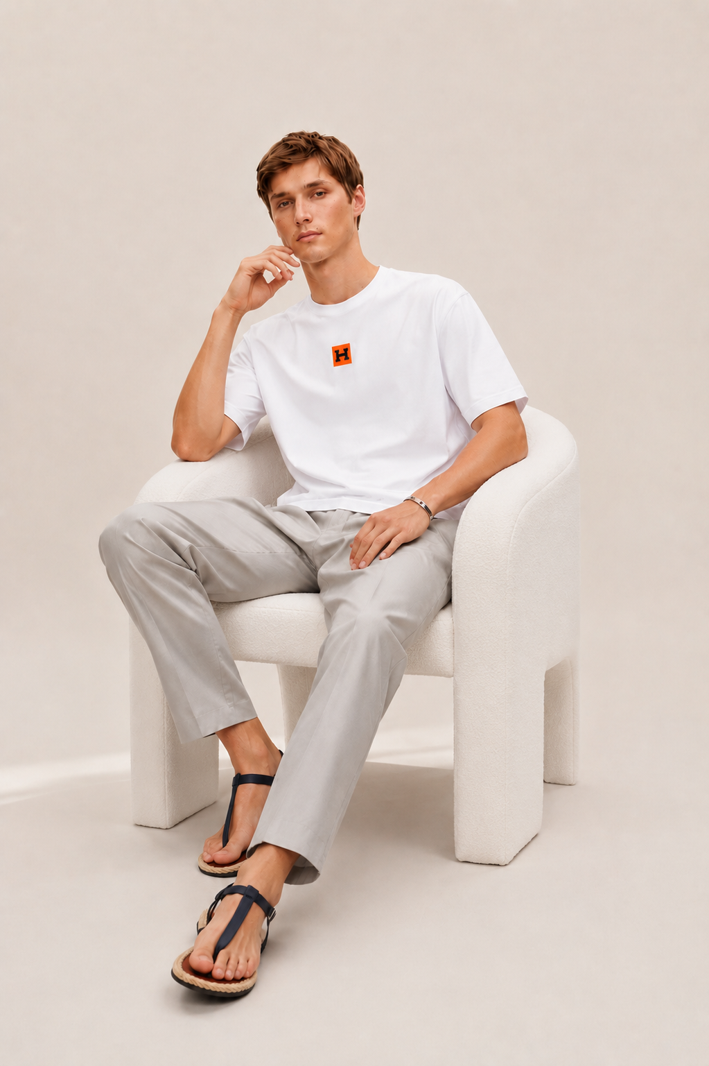 HERMES PARIS T-SHIRT LUXURY MERCERIZED COTTON | WHITE