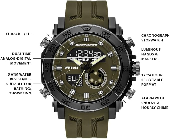 Skechers Mens Green Strap Watch