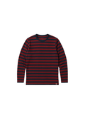 ANERKJENDT MENS STRIPED LONG SLEEVE T-SHIRT  – NAVY & MAROON