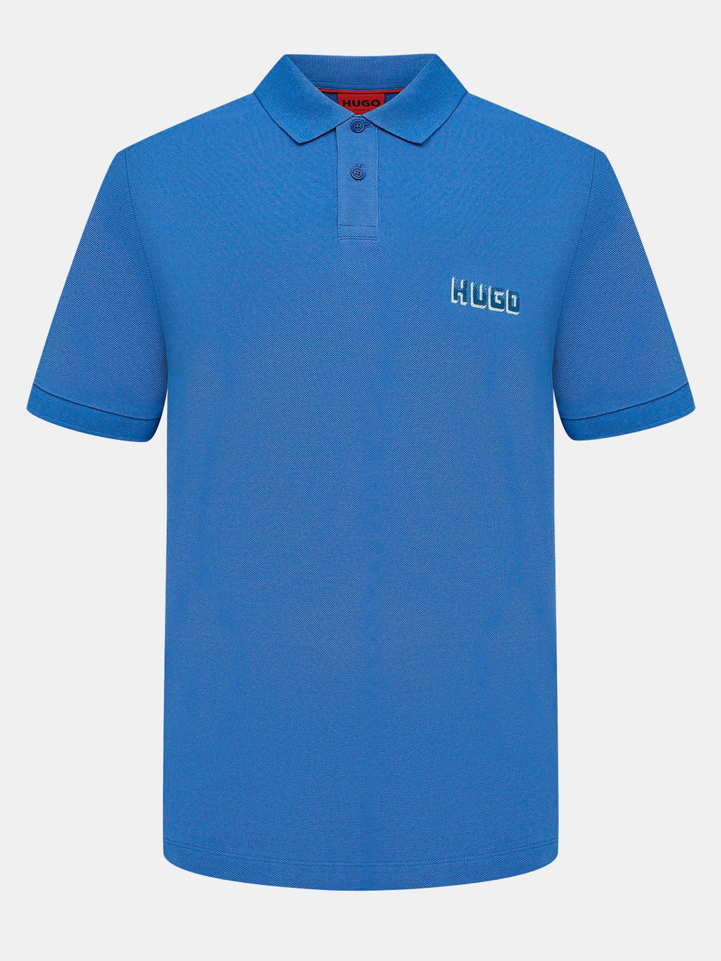 HUGO BOSS COTTON - PIQUE POLO SHIRT WITH LOGO PRINT | BLUE