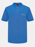 HUGO BOSS COTTON - PIQUE POLO SHIRT WITH LOGO PRINT | BLUE