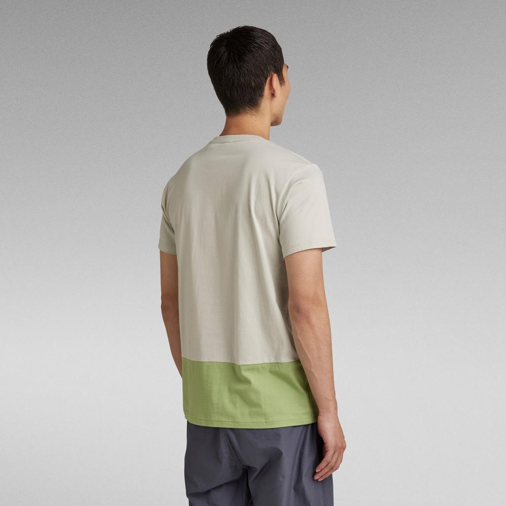 G-STAR RAW MEN’S COLOR BLOCK LOGO T-SHIRT | LIGHT GREEN