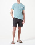 ESPRIT-MENS PREMIUM-SKY BLUE T-SHIRT WITH WHITE CHEST STRIP
