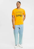 ESPRIT-MIT LOGO-PRINT T-SHIRT | ORANGE